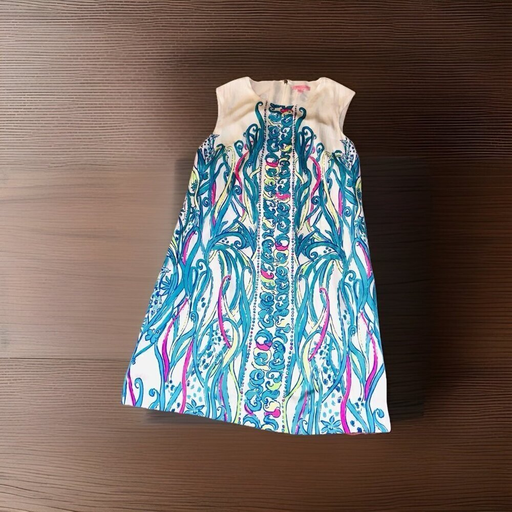 Lilly Pulitzer Iona Resort White Print Shift Dress Size XS
